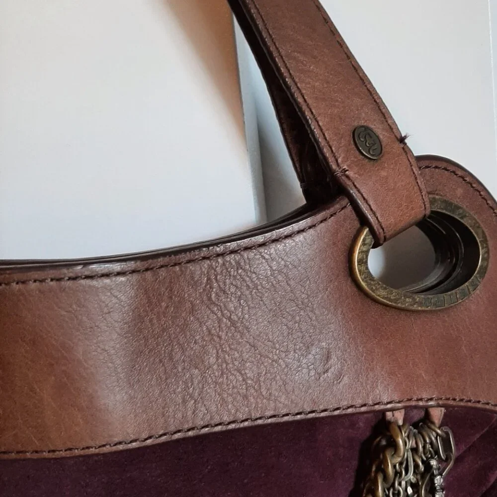 VTG Juicy Couture Y2K Plum Suede & Leather Handbag Purse